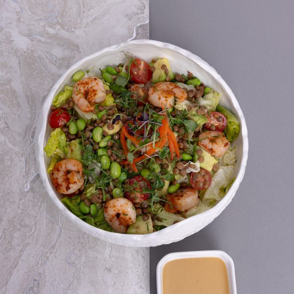 Shrimp & lentil salad